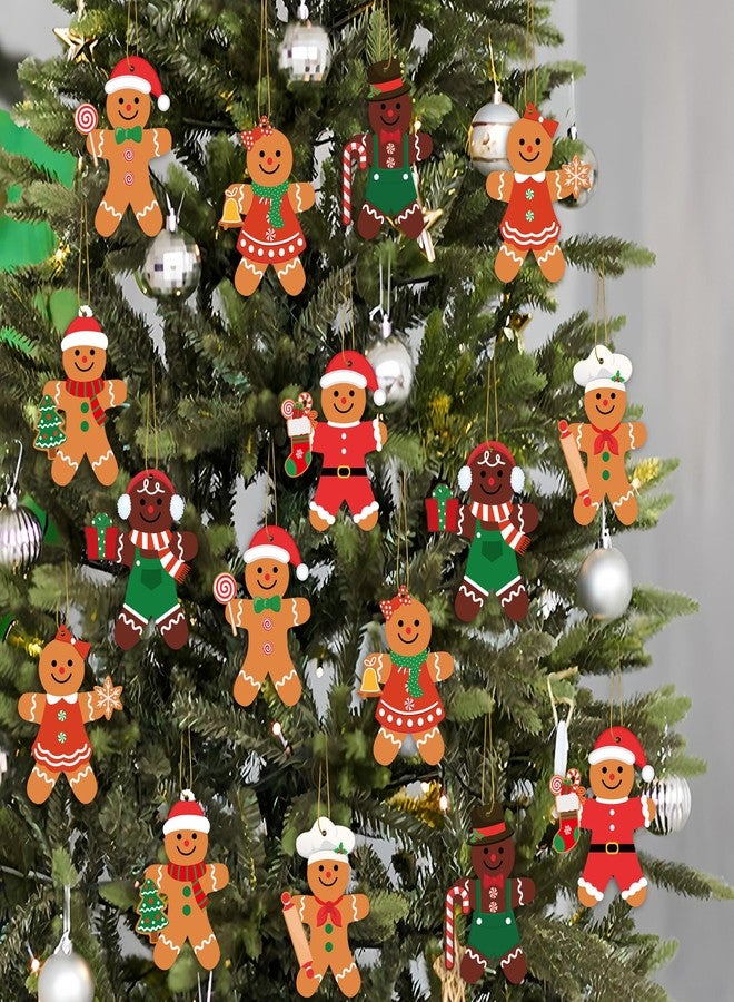 Fairooth 32 Pack Christmas Gingerbread Man Craft Kit Christmas DIY Art and Crafts for Kids Make Your Own Gingerbread Man Ornaments with Stickers for Xmas Tree Holiday Home Party Decorations - Image 5